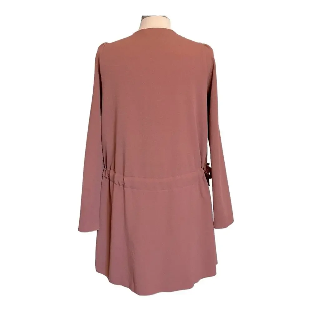 See by Chloe Dusty Pink Bow Tie Shift Mini Dress Size 36 US 4